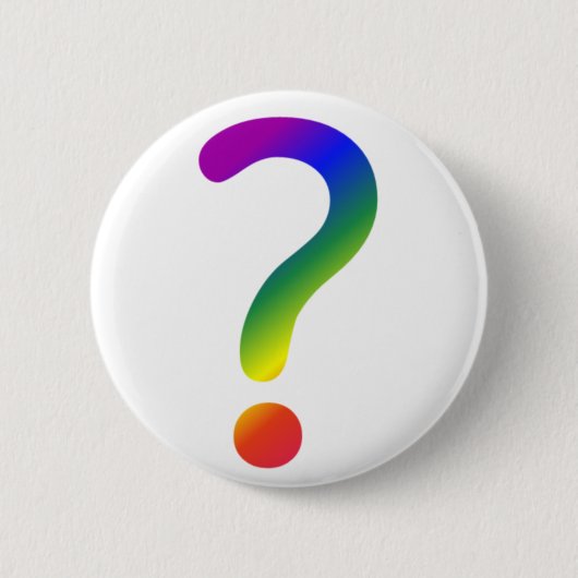 Rainboogvraagteken Ronde Button 5,7 Cm (Voorkant)