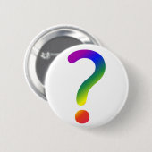 Rainboogvraagteken Ronde Button 5,7 Cm (Voorkant /achterkant)