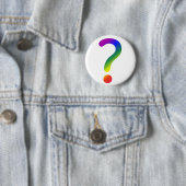 Rainboogvraagteken Ronde Button 5,7 Cm (In situ)