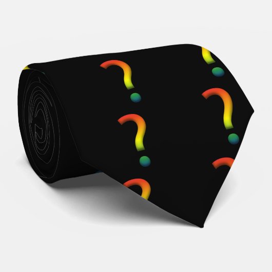 Rainboogvraagteken Stropdas (Opgerold)