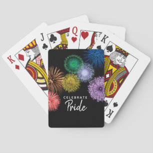 Rainboogvuurwerk vieren Pride Night Sky Pokerkaarten