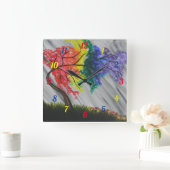 Rainboogwandklok Vierkante Klok (Huis)