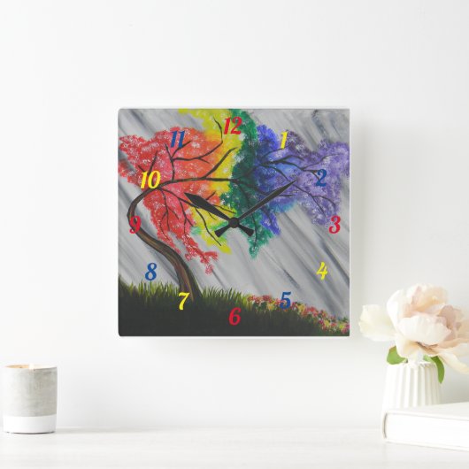 Rainboogwandklok Vierkante Klok (Huis)