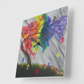 Rainboogwandklok Vierkante Klok (Hoek)