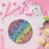 Rainboogwegfietsen Papieren Bordje (Feest)