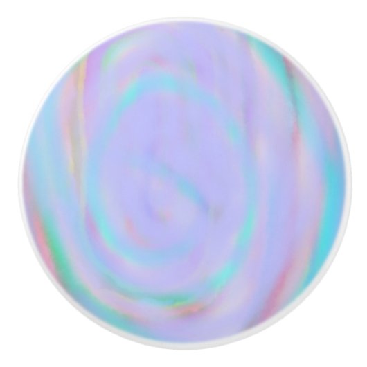 Rainboogwervelpatroon op een keramische knop (Voorkant)