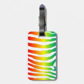 Rainboogzebrapatroon met monogram bagagelabel (Achterkant verticaal)