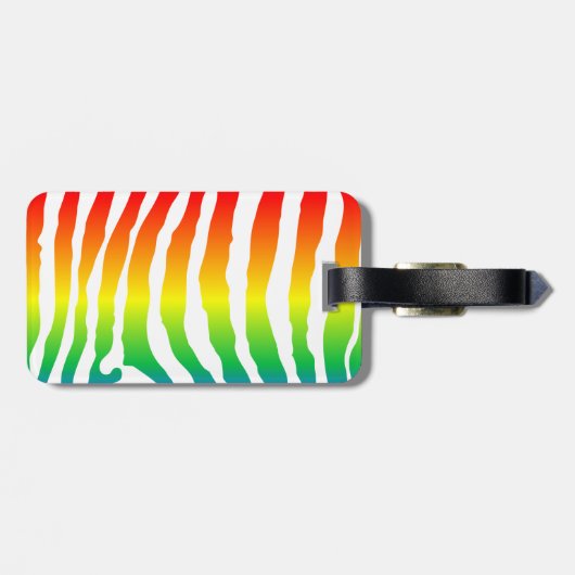 Rainboogzebrapatroon met monogram bagagelabel (Achterkant horizontaal)