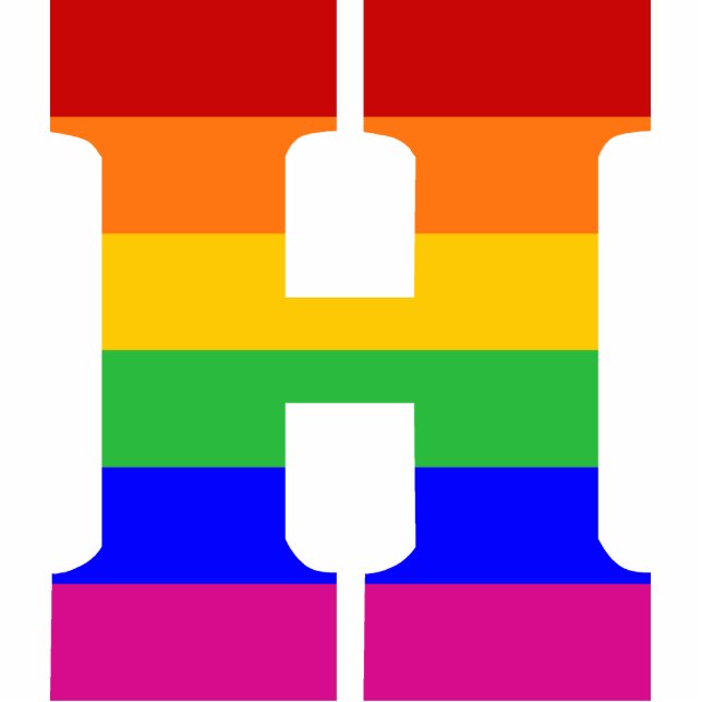 Rainbooleboog, letter H Fotobeeldje Ornament (Voorkant)