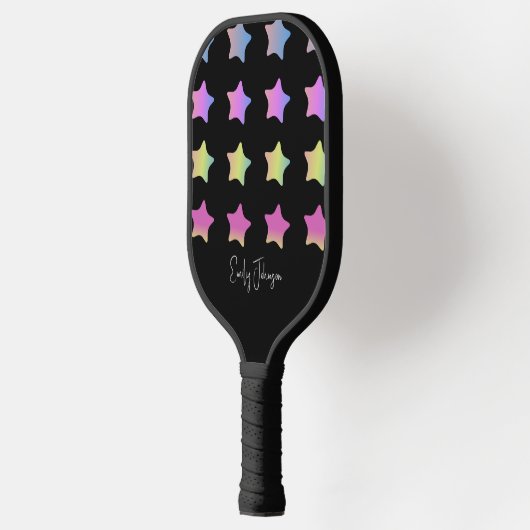 Rainboostribars Verloop Zwarte scriptnaam Pickleball Paddle (Links)