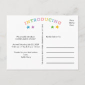 Rainboostrips | Briefkaart ter bekendmaking van de (Achterkant)