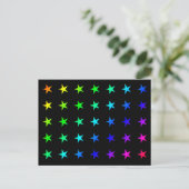 Rainboostrips kleurrijke multicolorstars-vormpicto briefkaart (Staand voorkant)