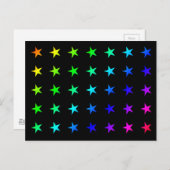 Rainboostrips kleurrijke multicolorstars-vormpicto briefkaart (Voorkant / Achterkant)
