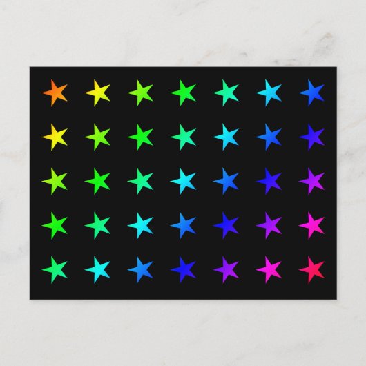 Rainboostrips kleurrijke multicolorstars-vormpicto briefkaart (Voorkant)