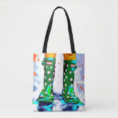 Rainboots dubbelzijdige boodschappentas tote bag (Voorkant)