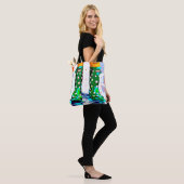 Rainboots dubbelzijdige boodschappentas tote bag (Op model)