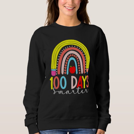 Rainbow 100 Days Smarter Happy 100 Days Of School Trui (Voorkant)