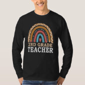Rainbow 100th Day Of 2nd Grade Teacher 100 Days Of T-shirt (Voorkant)