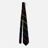 Rainbow 10pt Pinstripes LGBT Support Black Stropdas (Achterkant)