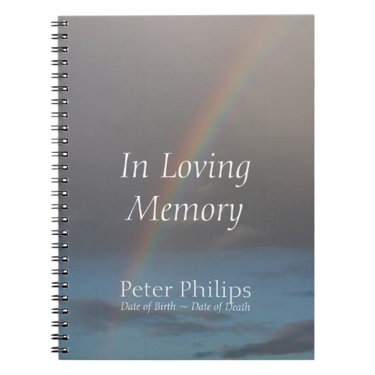 Rainbow 1 Funeral Memorial Guest Book Notitieboek (Voorkant)