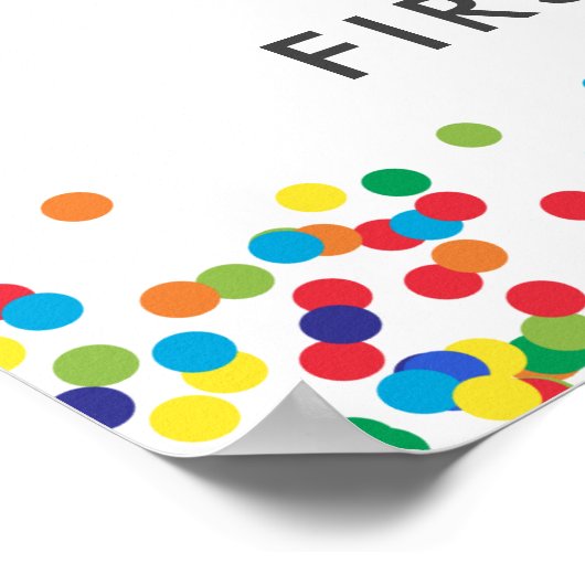 Rainbow 1 Year Old Birthday Party Welkom Poster (Hoek)