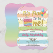 Rainbow 1e verjaardagstaart ballon kaart (Voorkant / Achterkant)