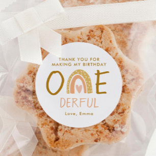 Rainbow 1st Birthday Girl Bedankt Ronde Sticker