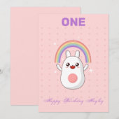 Rainbow 1st Birthday-kaart Kaart (Voorkant / Achterkant)