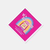 Rainbow 21st Birthday Hot Pink Servet (Hoek)