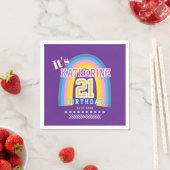 Rainbow 21st Birthday Purple Servet (Insitu)