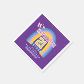Rainbow 21st Birthday Purple Servet (Hoek)