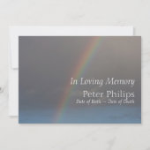 Rainbow 2 Funeral Memorial Service kondiging Kaart (Voorkant)