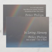 Rainbow 2 Funeral Memorial Service kondiging Kaart (Voorkant / Achterkant)