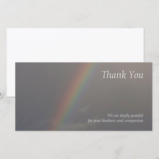 Rainbow 2 Sympathie Hartelijk dank voor uw fotokaa Bedankkaart (Voorkant / Achterkant)