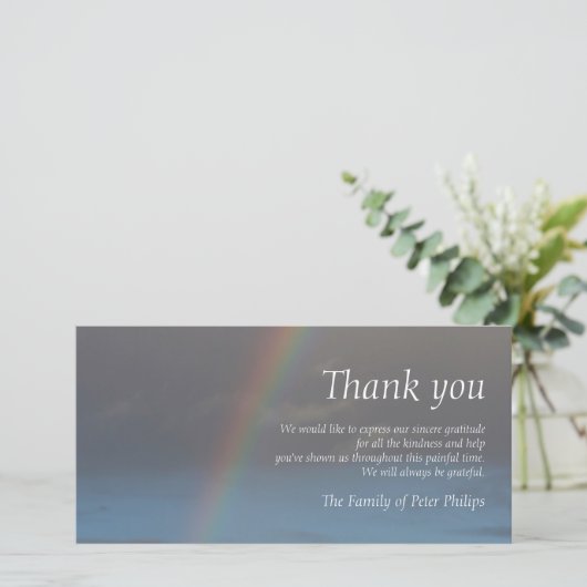 Rainbow 2 Sympathie Hartelijk dank voor uw fotokaa Bedankkaart (Staand voorkant)