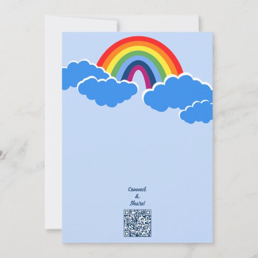 Rainbow 2 Year Old Birthday Party Invitation Kaart (Achterkant)