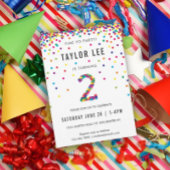 Rainbow 2e Birthday Party, Second Birthday Kaart