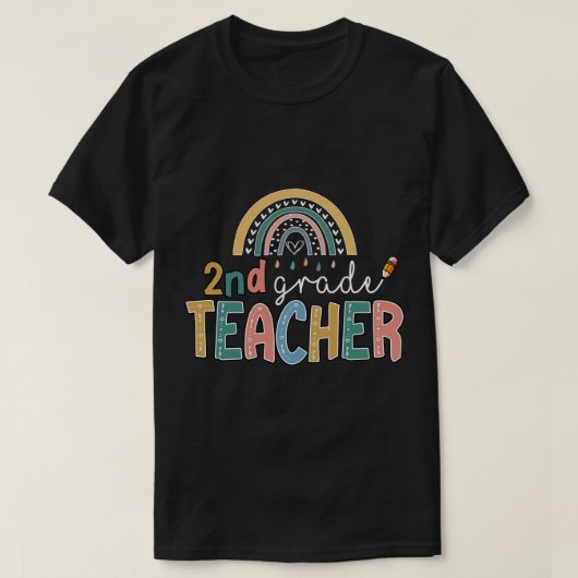 Rainbow 2e klas leraar Kinder Terug naar School 1 T-shirt (Design voorkant)