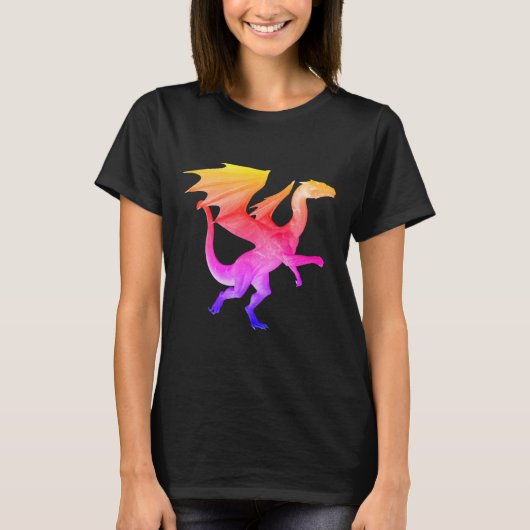 Rainbow 3D Dragon T-shirt (Voorkant)