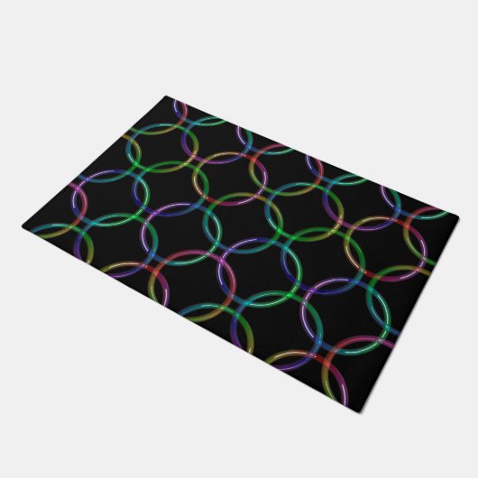 Rainbow 3D-verbindingsringen + uw ideeën Deurmat (Schuin)