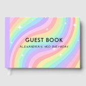 Rainbow 3rd Birthday Colorful Third Party Gastenboek (Voorkant)