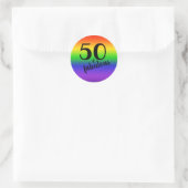 Rainbow 50th and Fabulous 50th Birthday Party Ronde Sticker (Tas)