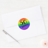 Rainbow 50th and Fabulous 50th Birthday Party Ronde Sticker (Envelop)