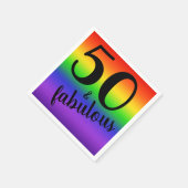 Rainbow 50th and Fabulous 50th Birthday Party Servet (Hoek)