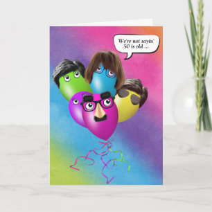 Rainbow 50th Birthday-ballonnen van groepskaart Kaart