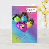 Rainbow 55th Birthday-ballonnen van groepskaart Kaart (Gele Bloem)