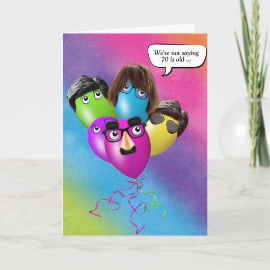 Rainbow 70th Birthday-ballonnen van groep Kaart (Voorkant)