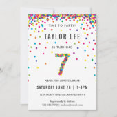 Rainbow 7 Year Old Birthday Party, 7th Birthday Kaart (Voorkant)