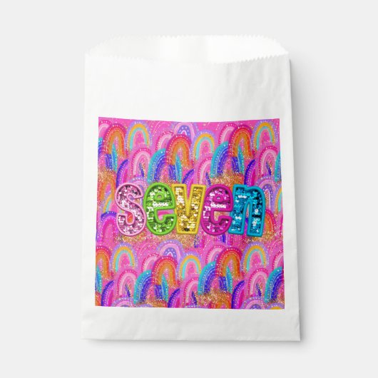 Rainbow 7e Verjaardag Bedankzakje (Voorkant)