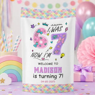 Rainbow 7e Verjaardag Ik Was 6, Nu 7 Kinderfee Spandoek